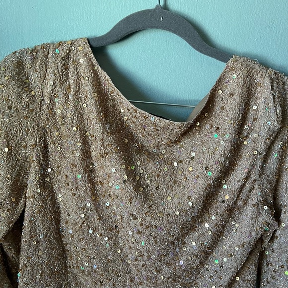 Adrianna Papello occasions women Sequin and beaded cowl neck top  size 14 - Picture 3 of 14